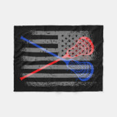Lacrosse Lax Amerikaanse vlag 1 Fleece Deken (Voorkant (Horizontaal))