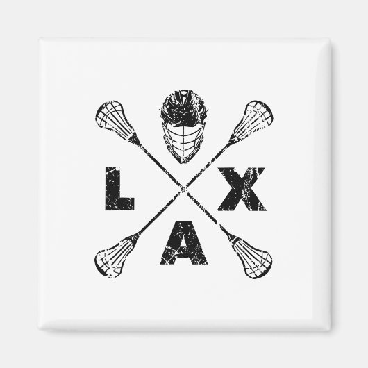 Lacrosse Lax Cross Axis Black Colorway Magneet (Voorkant)