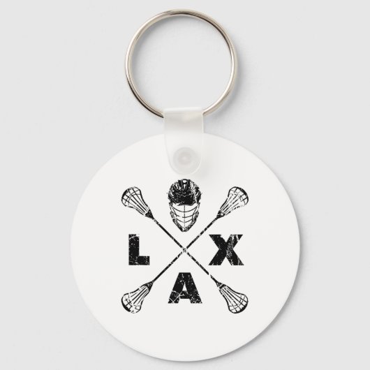 Lacrosse Lax Cross Axis Black Colorway Sleutelhanger (Voorkant)