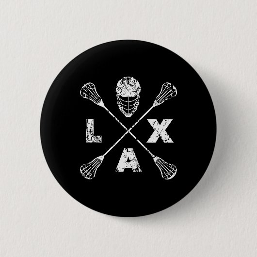 Lacrosse Lax Cross Axis Ronde Button 5,7 Cm (Voorkant)