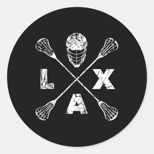 Lacrosse Lax Cross Axis Ronde Sticker (Voorkant)