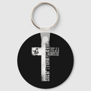 Lacrosse Lax Cross Faith Christelijk Alles wat ik Sleutelhanger