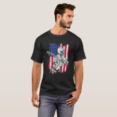 Lacrosse Lax Helm en Sticks Amerikaanse vlag 4th O T-shirt (Voorkant volledig)