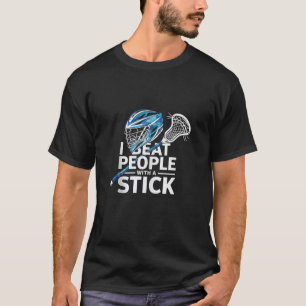 Lacrosse Lax Ik versla mensen met een stok jongens T-shirt