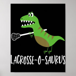 Lacrosse Lax Player Dinosaur Dino Lover Sport Gif Poster