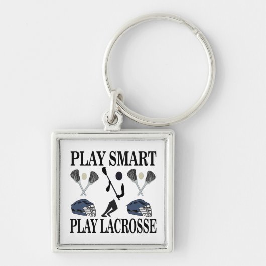 Lacrosse Lax Player Sports Sleutelhanger (Voorkant)