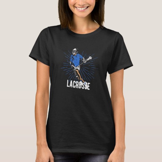 Lacrosse Lax Player Sticks Lax Sportgame Retro V T-shirt (Voorkant)