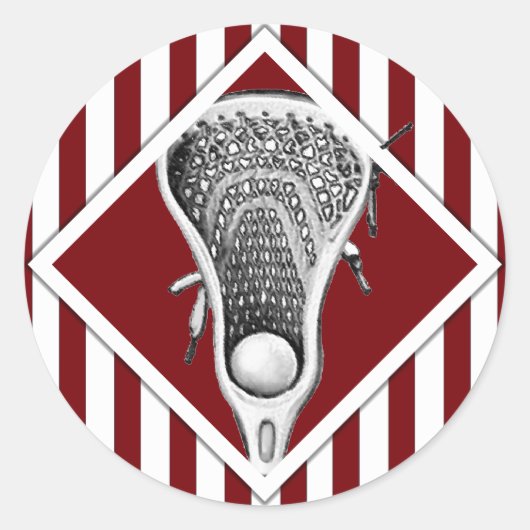 Lacrosse Lax Team Maroon Classic Round Sticker (Voorkant)