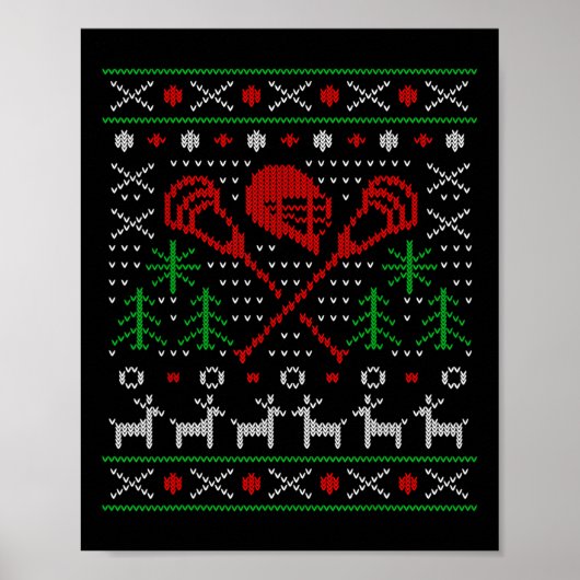 Lacrosse Lax Ugly Christmas Poster (Voorkant)