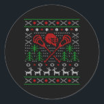 Lacrosse Lax Ugly Christmas Ronde Sticker<br><div class="desc">Lacrosse Lax Ugly Christmas</div>