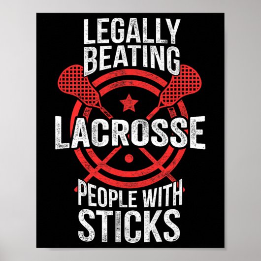 Lacrosse - Legaal mensen slaan met stokken Poster (Voorkant)