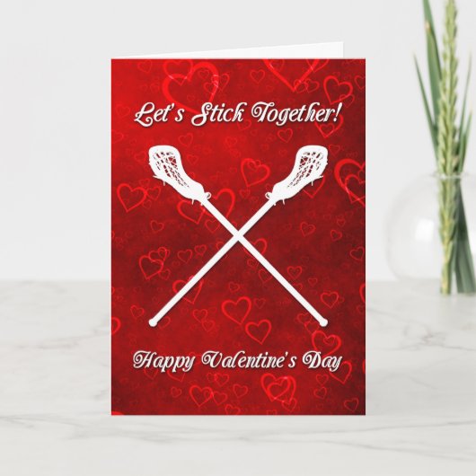 Lacrosse Let's Stick Samen Valentijnsdag Kaart (Voorkant)