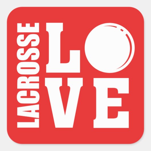Lacrosse Love Vierkante Sticker (Voorkant)