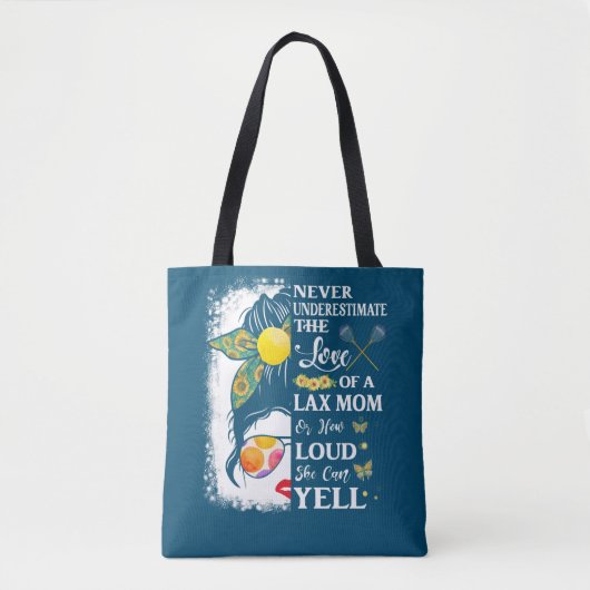 Lacrosse Mam De liefde van Lax Mam Hoe luid ze? Tote Bag (Voorkant)