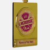 Lacrosse Mam Gepersonaliseerde kerstversiering Verguld Banner Ornament (Rechts)