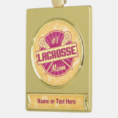 Lacrosse Mam Gepersonaliseerde kerstversiering Verguld Banner Ornament (Links)