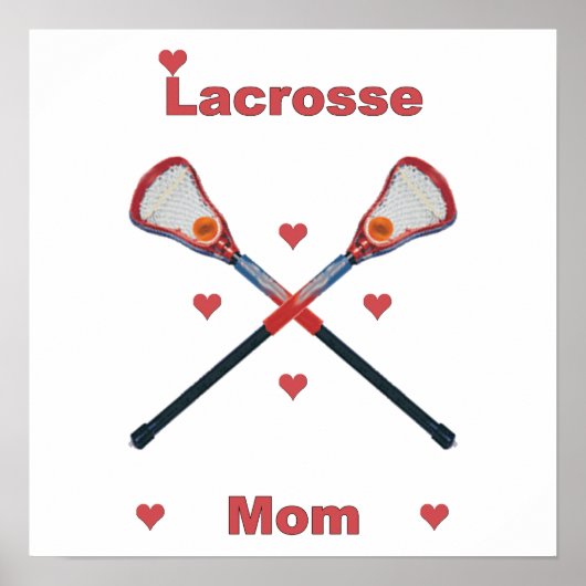Lacrosse mam Hearts Poster (Voorkant)