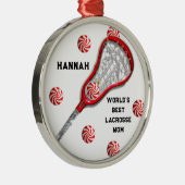 Lacrosse mama Gift Metalen Ornament (Rechts)