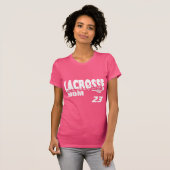 Lacrosse mama met nummer t-shirt (Voorkant volledig)