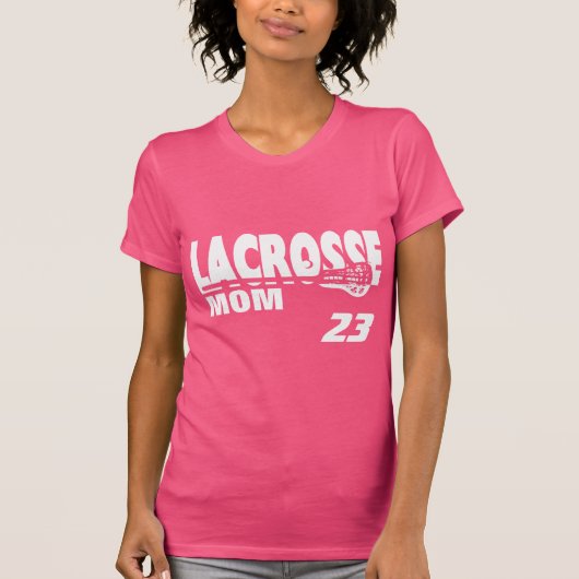 Lacrosse mama met nummer t-shirt (Voorkant)