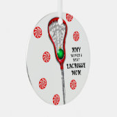 Lacrosse mama metalen ornament (Voorkant Rechts)
