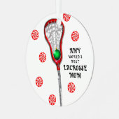 Lacrosse mama metalen ornament (Voorkant links)