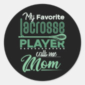 Lacrosse mama ronde sticker (Voorkant)