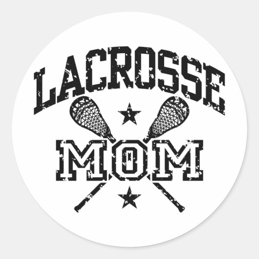 Lacrosse mama ronde sticker (Voorkant)