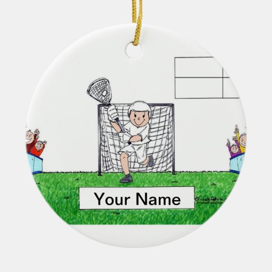 Lacrosse, Mannelijk - Blank Keramisch Ornament (Voorkant)
