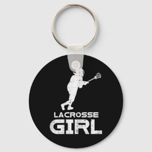 Lacrosse Meisje Cool Sport Lax Speler Goalie Meisj Sleutelhanger