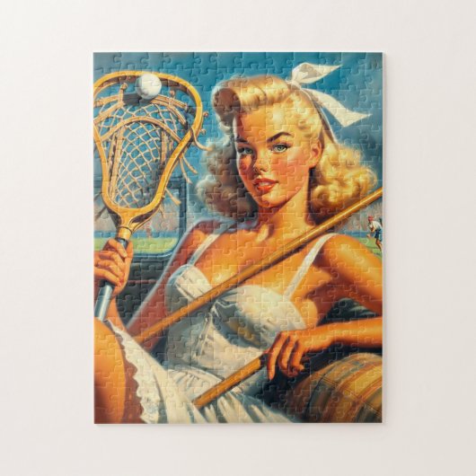  Lacrosse Meisje Legpuzzel (Verticaal)