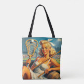  Lacrosse Meisje Tote Bag (Achterkant)