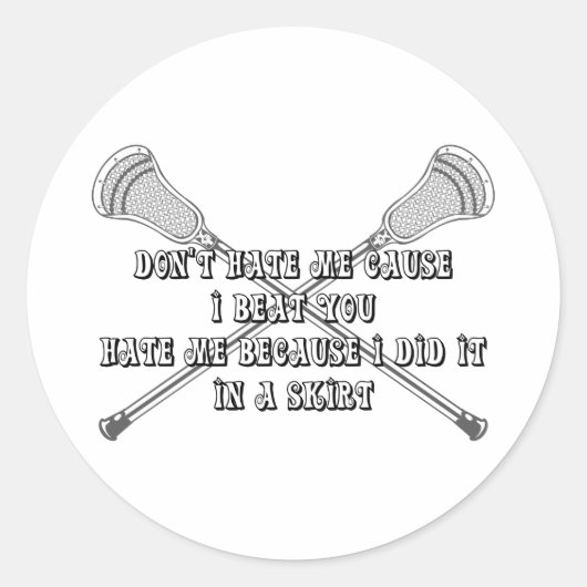 Lacrosse Meisjes Haat Sticker (Voorkant)
