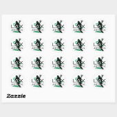 Lacrosse meisjes LAX aanval groen Ronde Sticker (Vel)