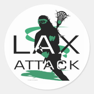 Lacrosse meisjes LAX aanval groen Ronde Sticker