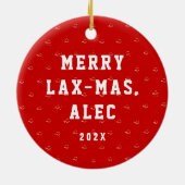 Lacrosse Merry Lax-mas Keramisch Ornament (Achterkant)