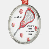 Lacrosse Moeder Cadeau Metalen Ornament (Links)
