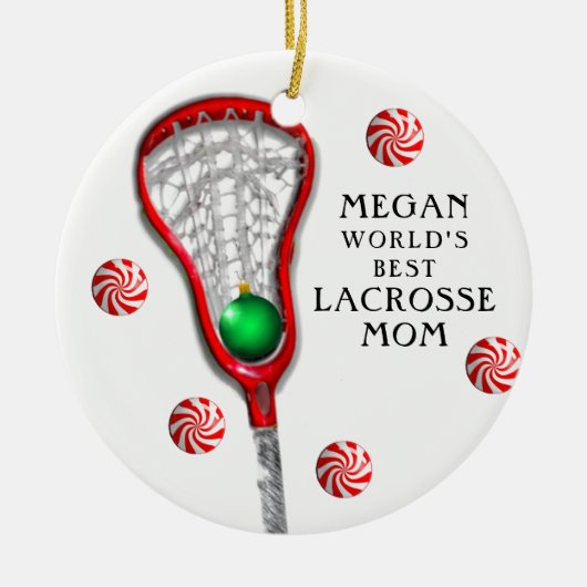 Lacrosse Moeder Keramisch Ornament (Voorkant)