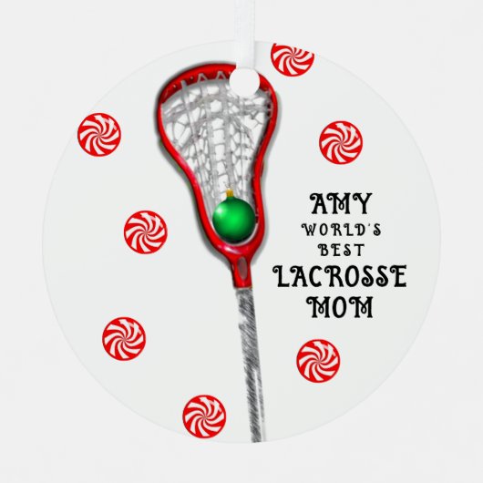 Lacrosse Moeder Metalen Ornament (Voorkant)