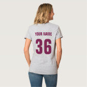 Lacrosse Mom, met naam en nummer print T-shirt (Achterkant volledig)
