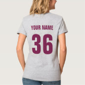 Lacrosse Mom, met naam en nummer print T-shirt (Achterkant)