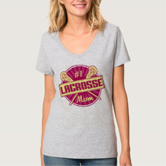 Lacrosse Mom, met naam en nummer print T-shirt