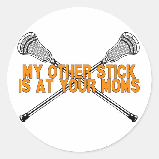 Lacrosse My Other Stick Ronde Sticker (Voorkant)