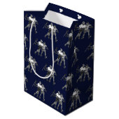Lacrosse Navy Blauw Medium Cadeauzakje (Achterkant Gekanteld)
