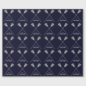 Lacrosse Navy Blue Gift Cadeaupapier (Vlak)