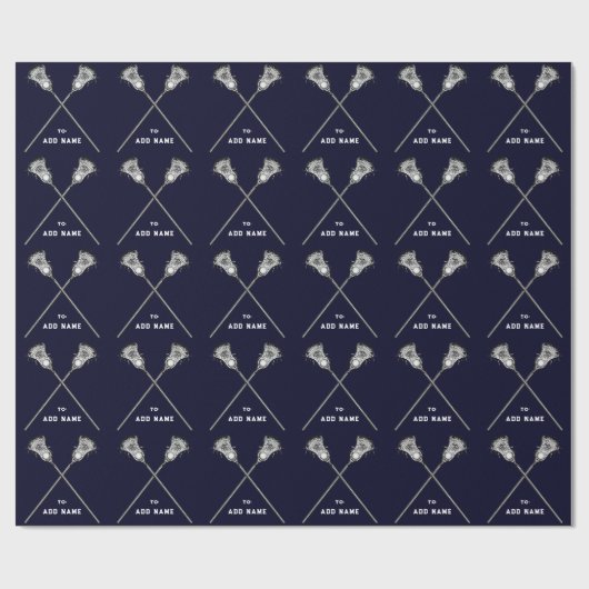 Lacrosse Navy Blue Gift Cadeaupapier (Vlak)