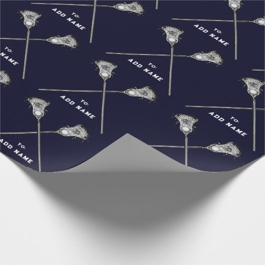 Lacrosse Navy Blue Gift Cadeaupapier (Hoek)