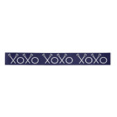 Lacrosse Navy Blue Gift Satijnen Lint (Voorkant)