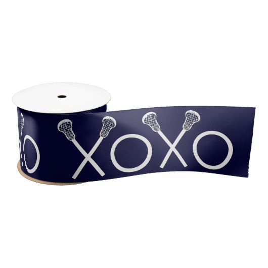 Lacrosse Navy Blue Gift Satijnen Lint (Spoel)