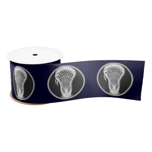 Lacrosse Navy Blue Satin Ribbon Satijnen Lint (Spoel)